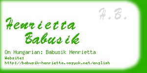 henrietta babusik business card